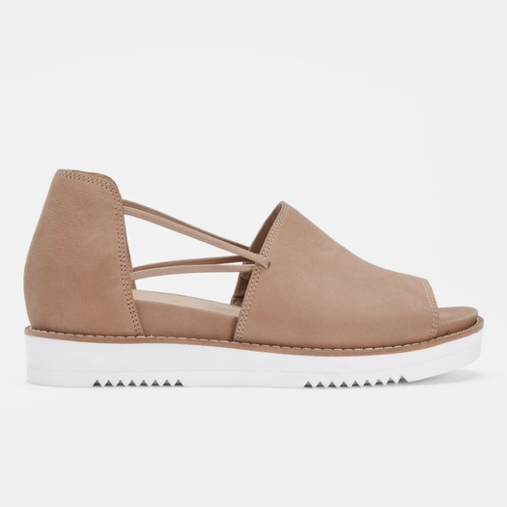 EILEEN FISHER Women's Tan Ken Tumbled Nubuck Leather Sandals 8